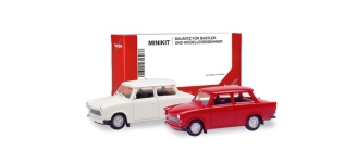 Herpa 013901-003 - H0 - Trabant 601 Limousine - weiß/verkehrsrot (2 Stück)